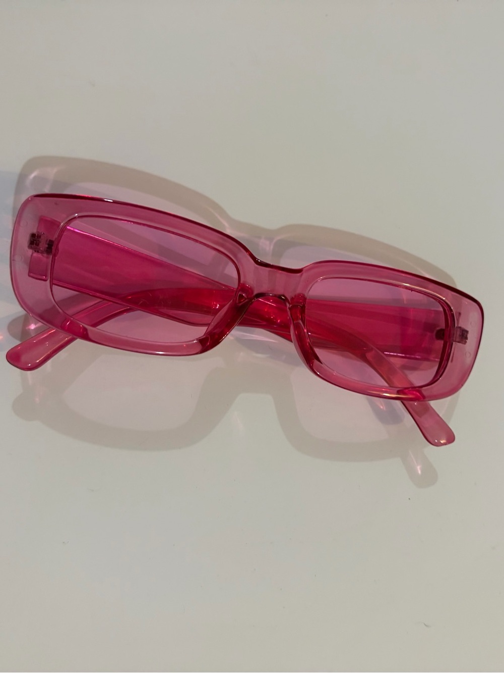 Women’s Pink Rectangular Fashion Sunglasses